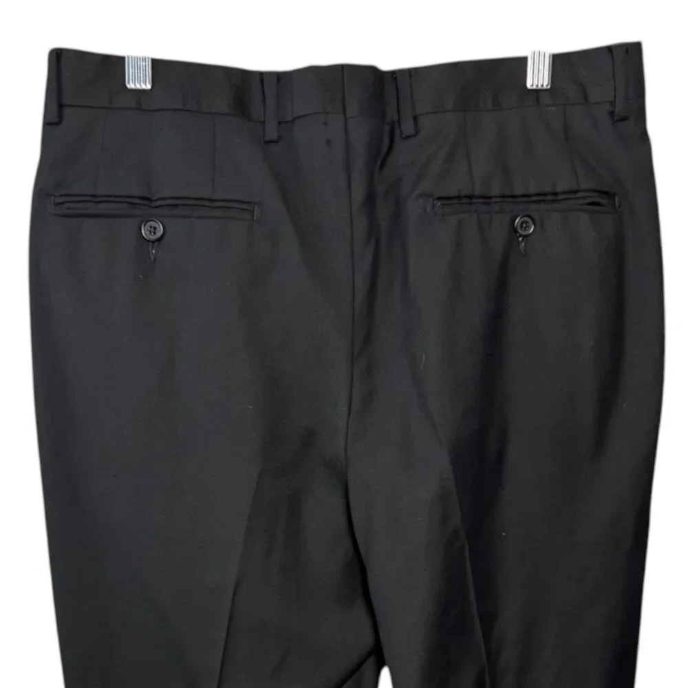 Santorelli Romeo Black 100% Virgin Wool MENS Dress Pants Made in ITALY Size 33